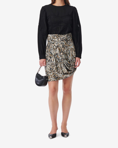 Jupe En Soie Imprimée Fazzia - Beige Multico