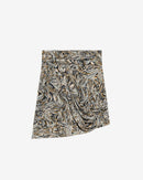 Jupe En Soie Imprimée Fazzia - Beige Multico