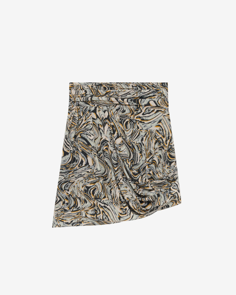 Jupe En Soie Imprimée Fazzia - Beige Multico