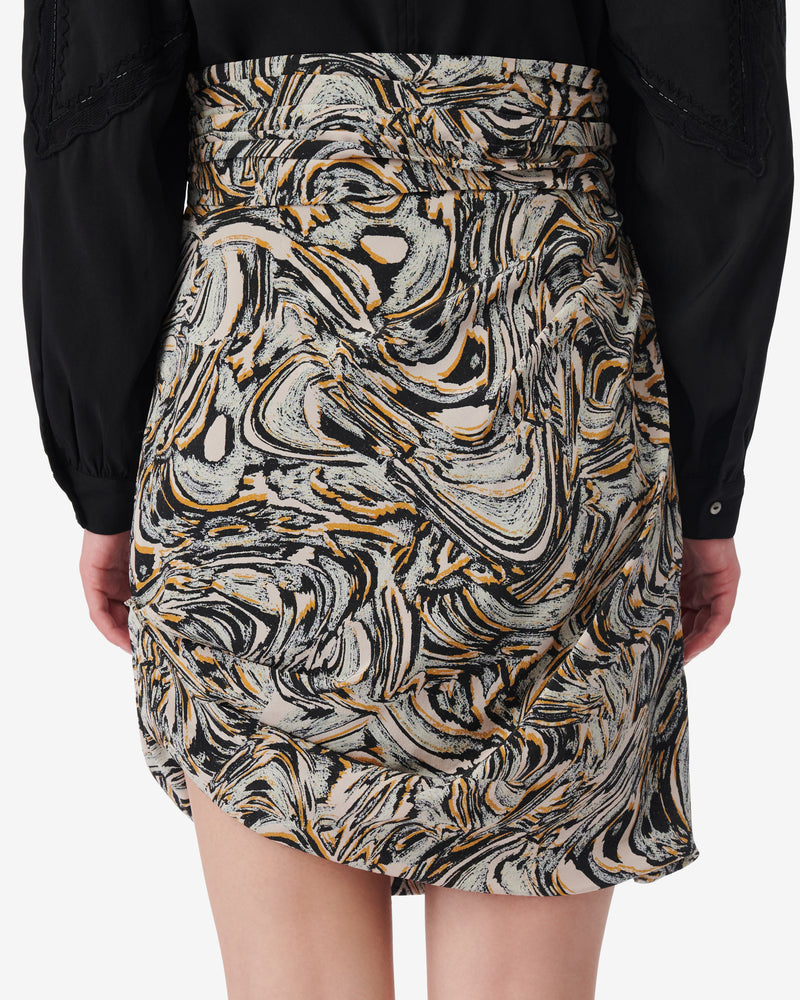 Jupe En Soie Imprimée Fazzia - Beige Multico