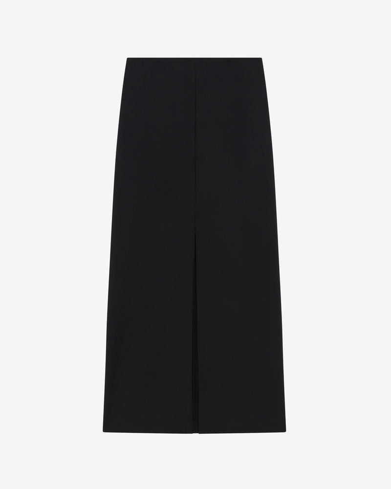 Falda larga Isice de lana - Negro