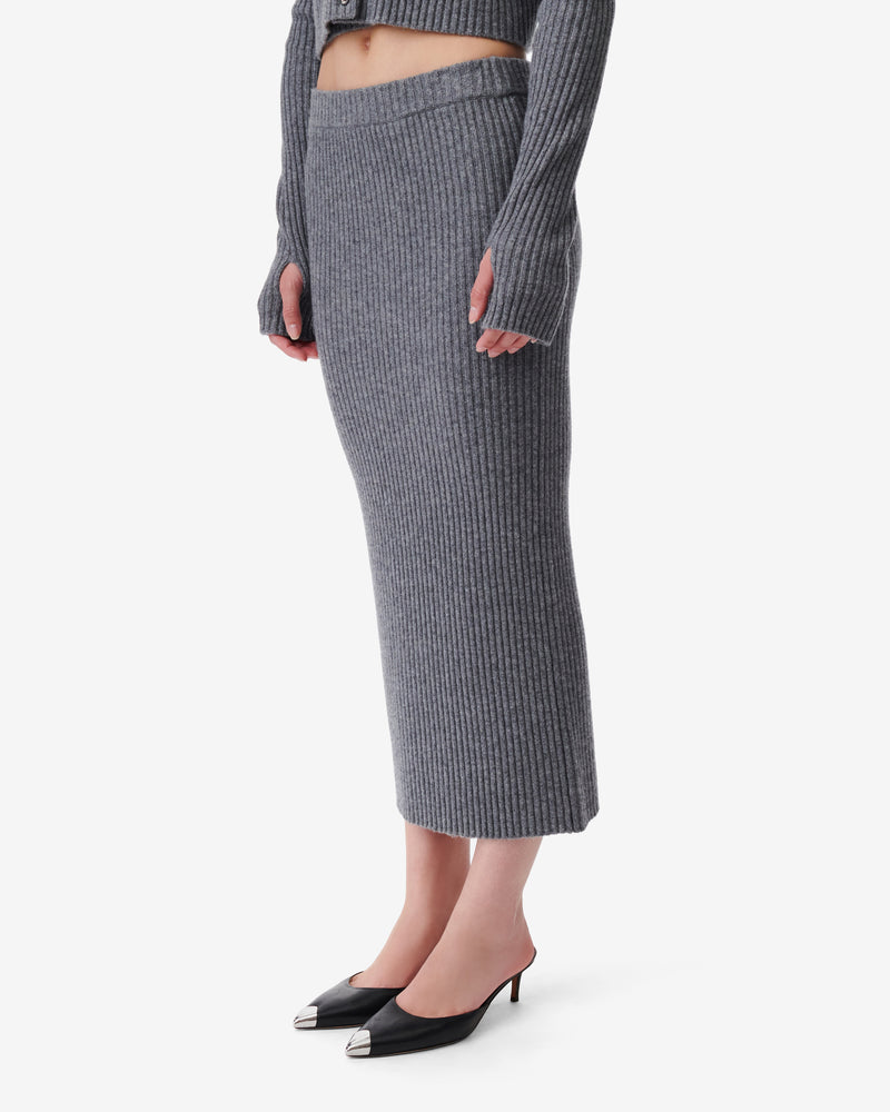 Jupe Tube En Laine Cachemire Kenlo - Anthracite