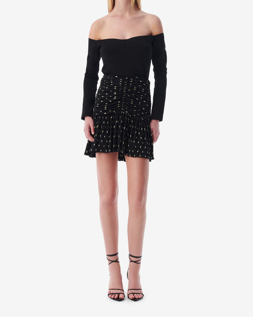 Jupe Courte À Pois Riham - Black/Gold