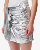 Jupe Courte En Lamé De Soie Seiko - Silver