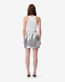 Jupe Courte En Lamé De Soie Seiko - Silver