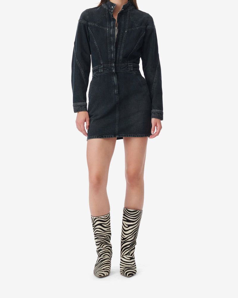 Darwin Dress - Blue Black Used