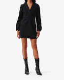 Robe Courte Col V Dora - Black/Strass