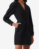 Robe Courte Col V Dora - Black/Strass