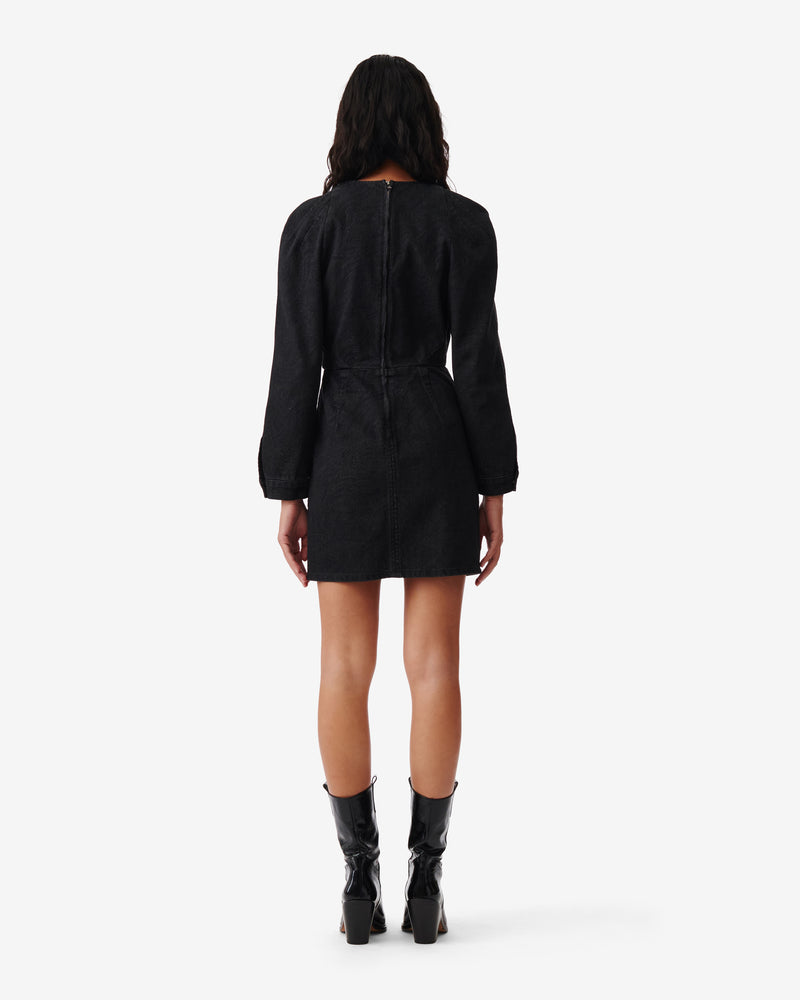 Robe Courte Col V Dora - Black/Strass