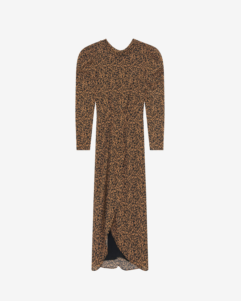 Robe Midi Léopard Elyane - Black/Camel