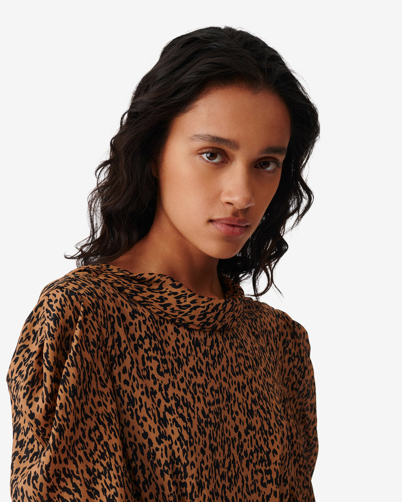 Robe Midi Léopard Elyane - Black/Camel