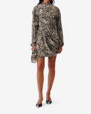 Robe En Soie Imprimée Francia - Beige Multico