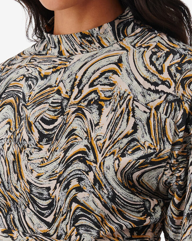 Robe En Soie Imprimée Francia - Beige Multico