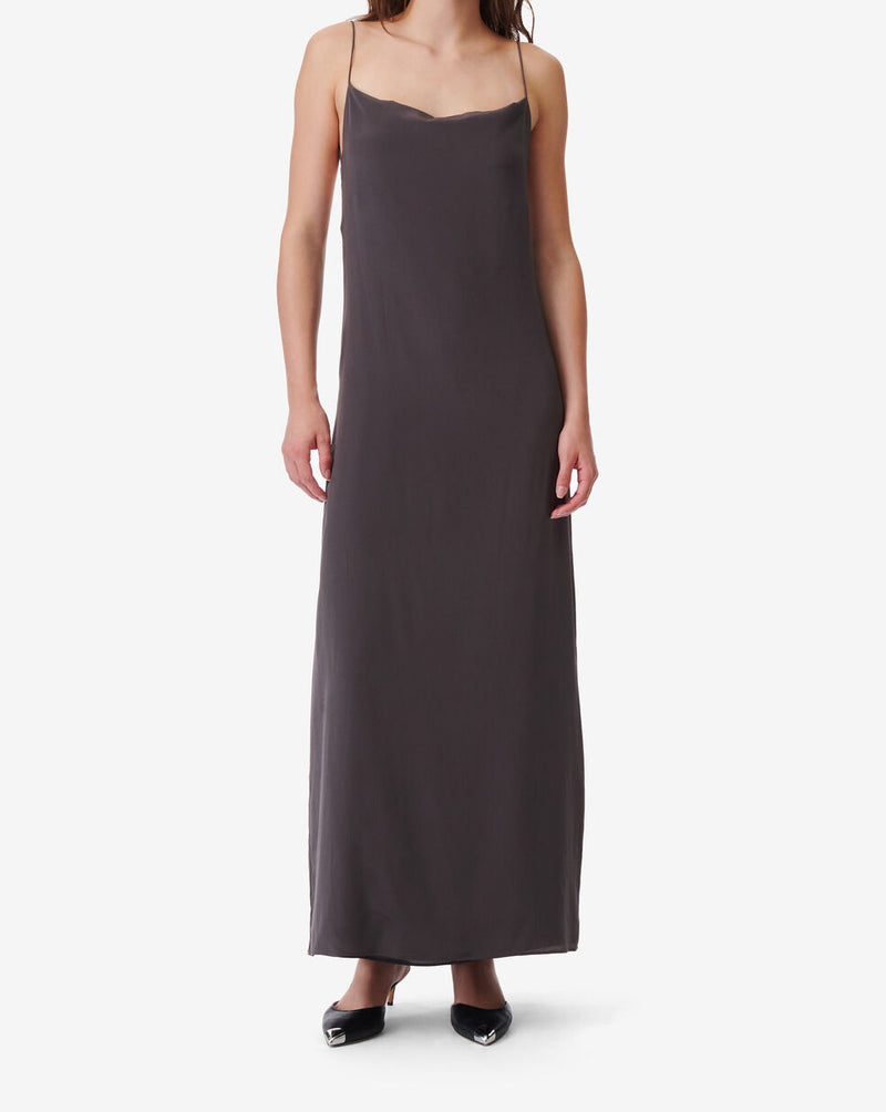 Robe Nuisette En Soie Gisela - Dark Grey