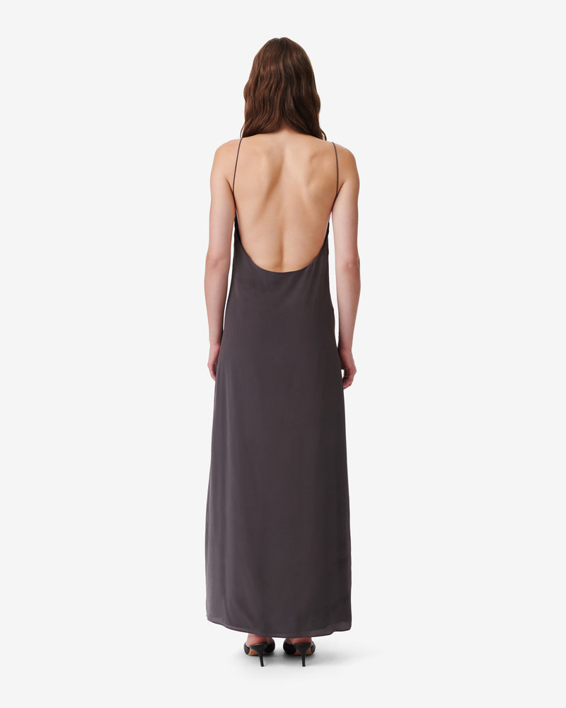Robe Nuisette En Soie Gisela - Dark Grey