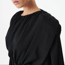 Robe Drapée Col Rond Gwenda - Black - Femme