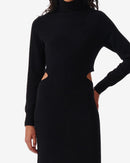 Robe Col Roulé En Cachemire Isao - Black