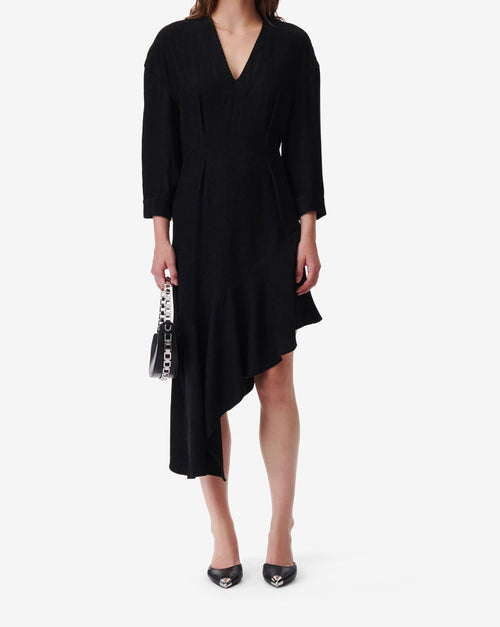 Robe Longue Asymétrique Izae - Black