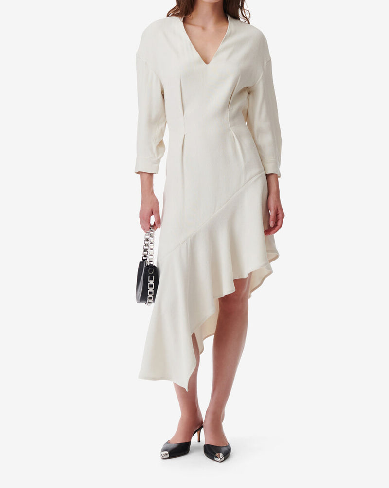 Robe Longue Asymétrique Izae - Ecru