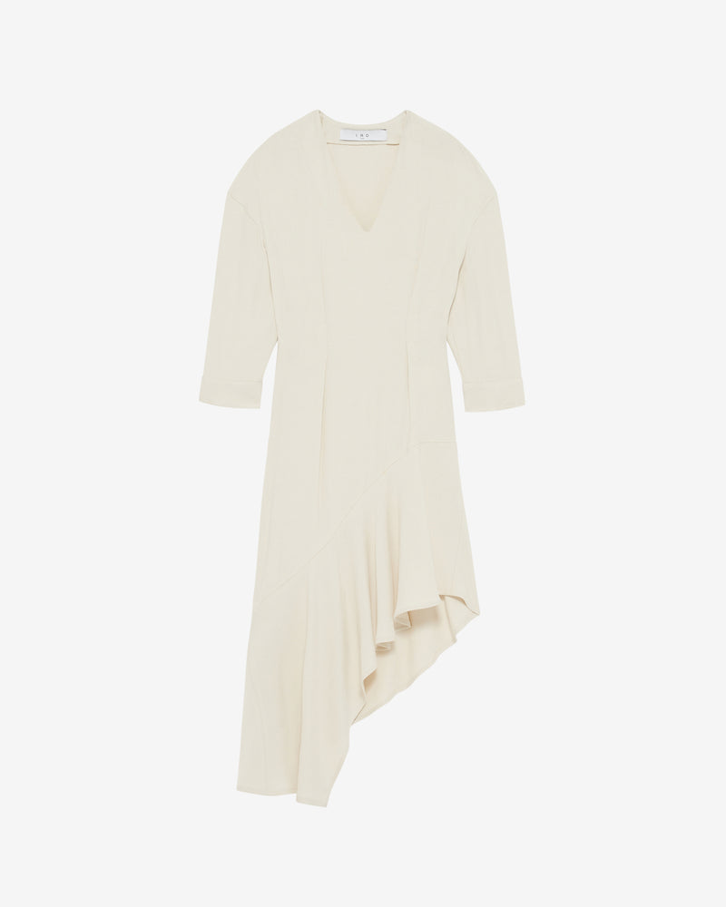 Robe Longue Asymétrique Izae - Ecru