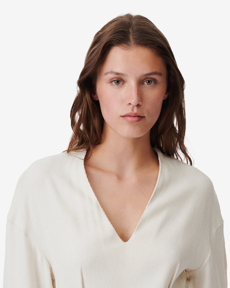 Robe Longue Asymétrique Izae - Ecru