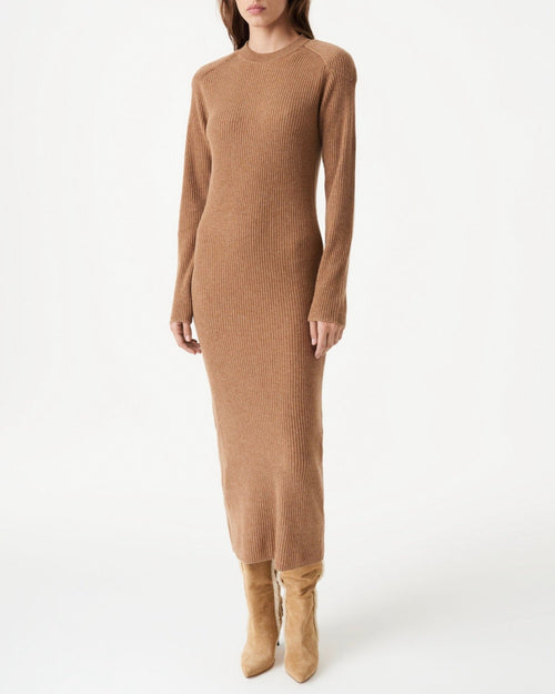 Robe Longue En Cachemire Liette - Camel - Femme