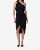 Melissia Asymmetrical Dress - Shiny Black