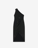 Melissia Asymmetrical Dress - Shiny Black