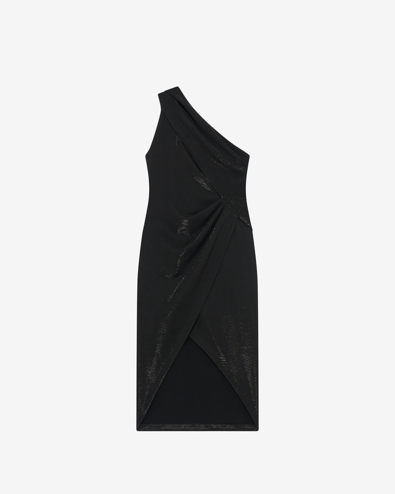 Melissia Asymmetrical Dress - Shiny Black