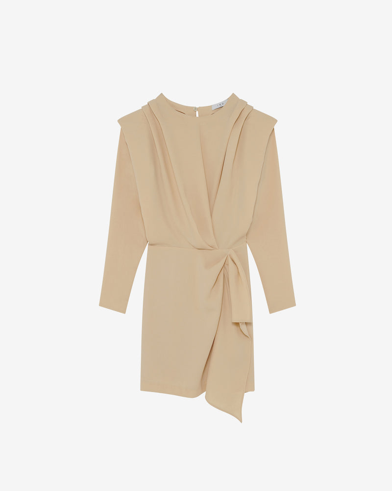 Robe Courte Drapée Mitzi - Beige