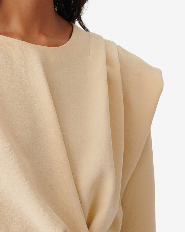 Robe Courte Drapée Mitzi - Beige