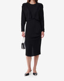 Robe Midi À Épaulettes Nicoa - Black