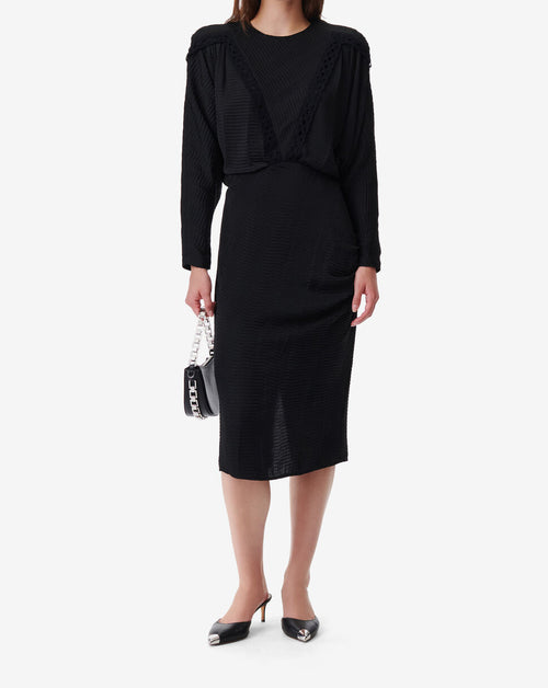 Robe Midi À Épaulettes Nicoa - Black