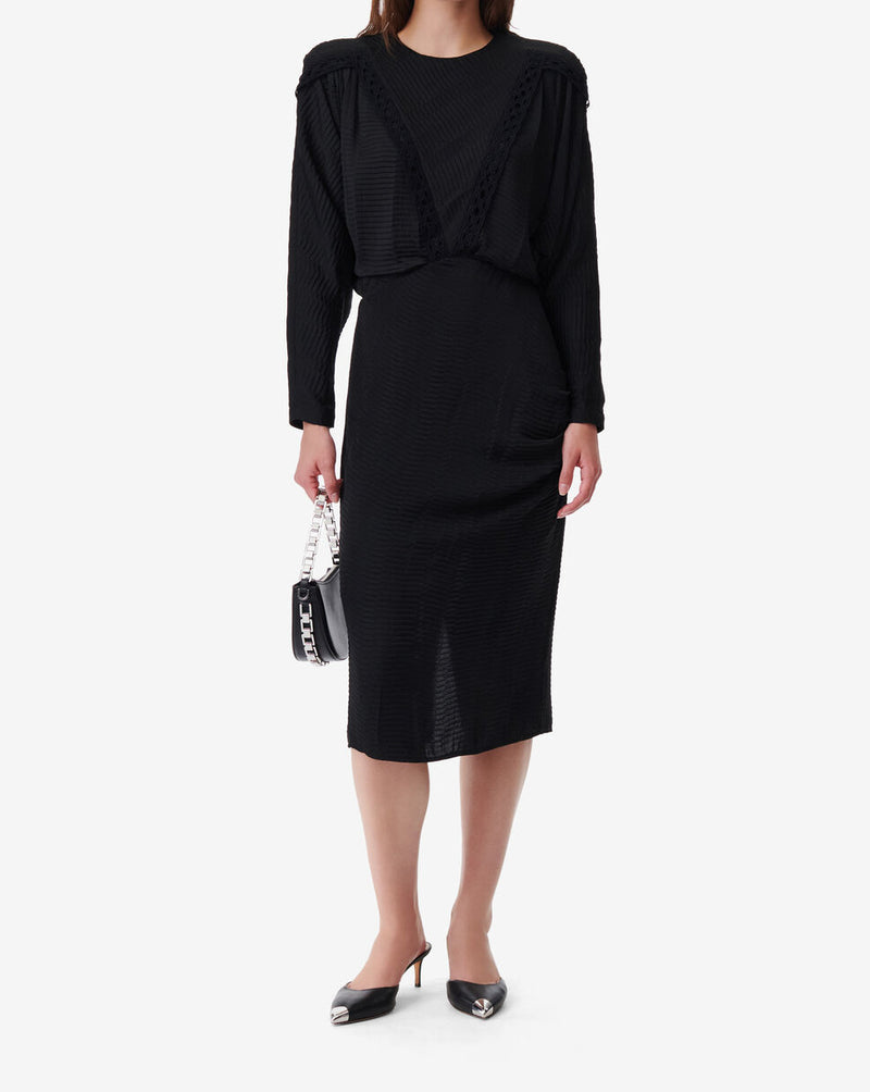 Robe Midi À Épaulettes Nicoa - Black