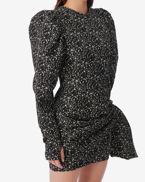 Robe Manches Bouffantes Odyle - Black/Ecru