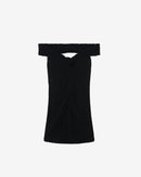 Oxanne Off-Shoulder Short Dress - Black