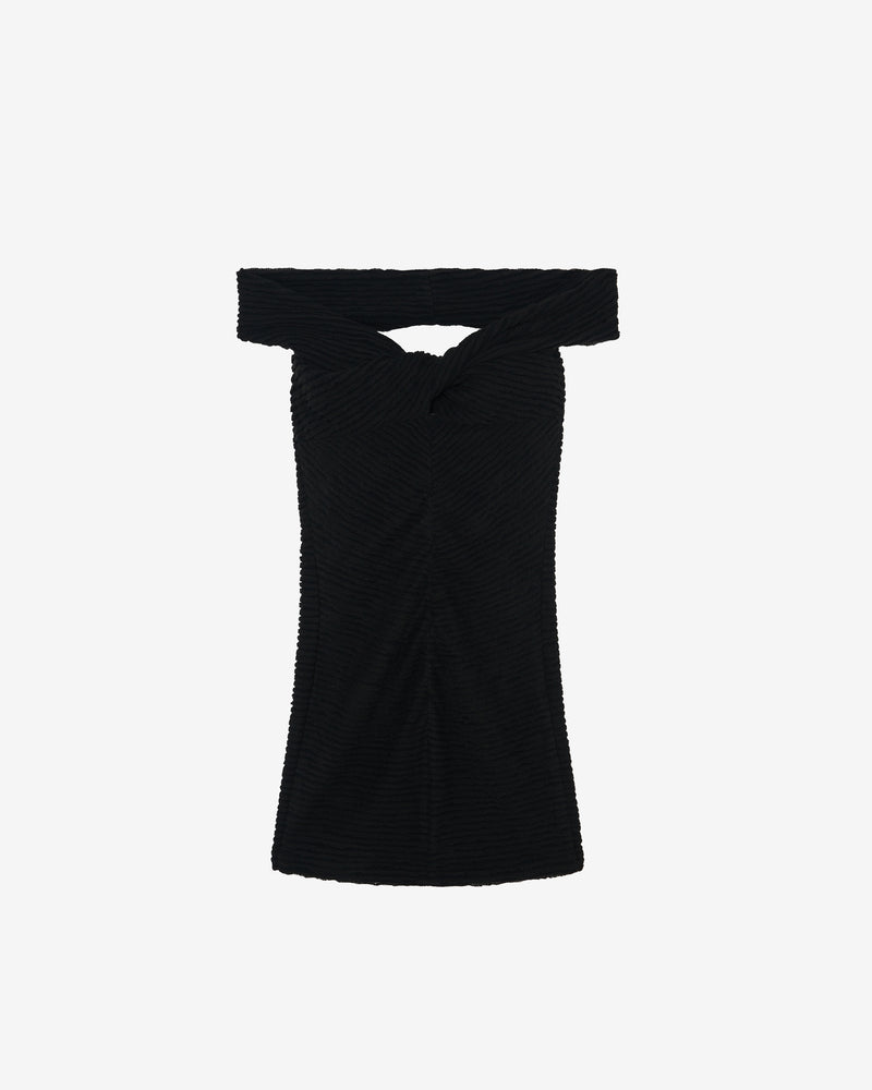 Oxanne Off-Shoulder Short Dress - Black
