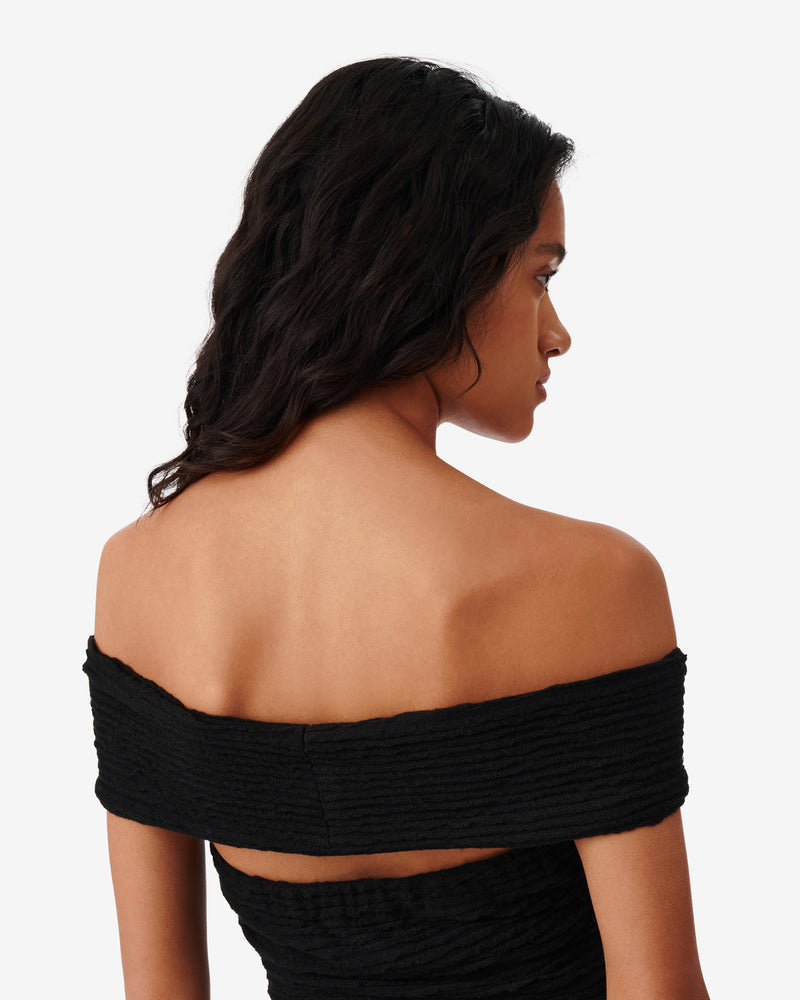 Oxanne Off-Shoulder Short Dress - Black
