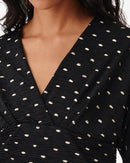 Robe Courte À Pois Rohana - Black/Gold