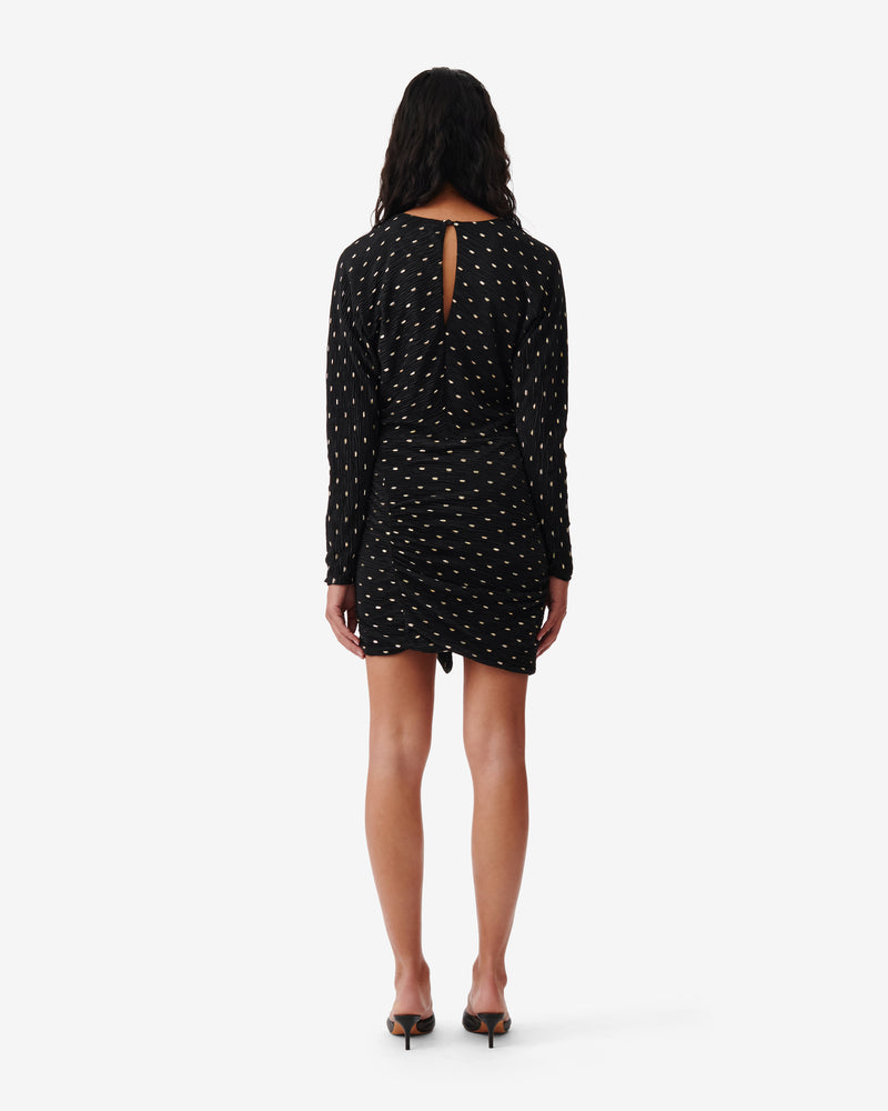 Robe Courte À Pois Rohana - Black/Gold