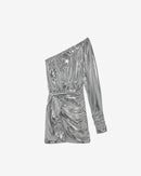 Robe Asymétrique En Lamé De Soie Samuel - Silver
