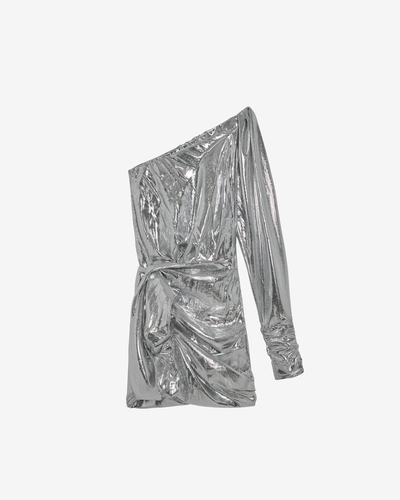 Robe Asymétrique En Lamé De Soie Samuel - Silver