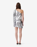 Robe Asymétrique En Lamé De Soie Samuel - Silver