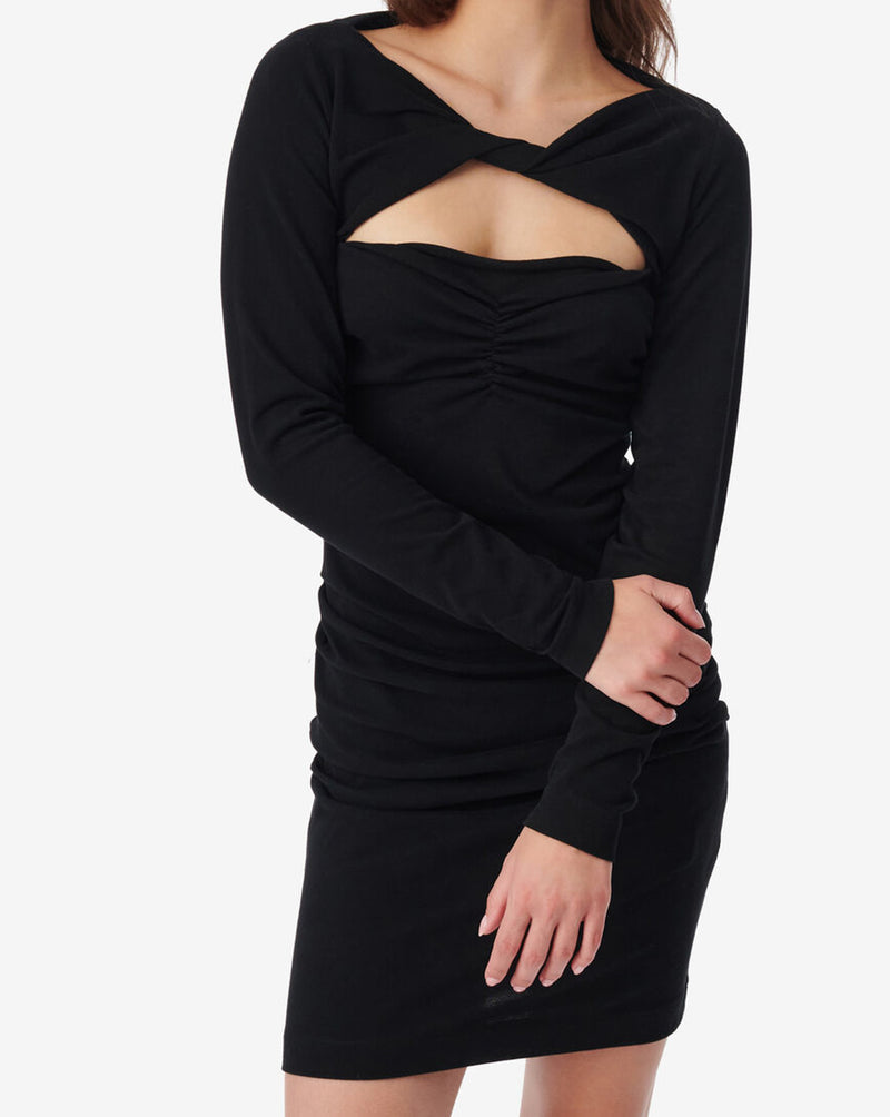 Robe Courte À Plis Soa - Black