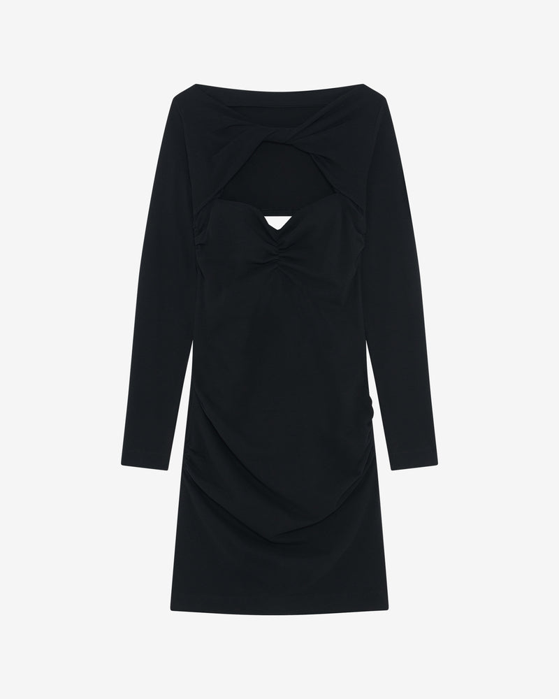 Robe Courte À Plis Soa - Black