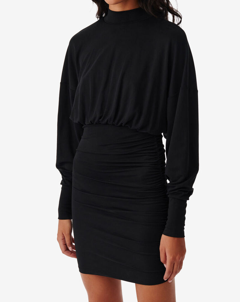 Robe Jersey À Col Montant Viggo - Black