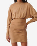 Robe Jersey À Col Montant Viggo - Light Camel