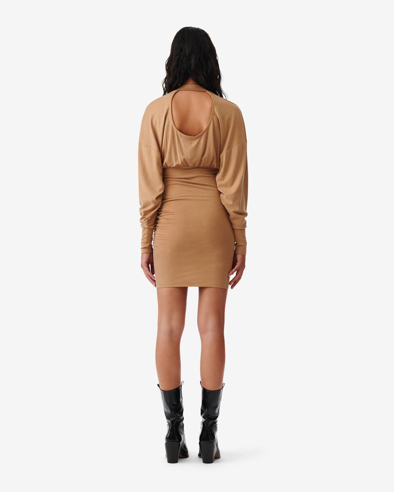 Robe Jersey À Col Montant Viggo - Light Camel