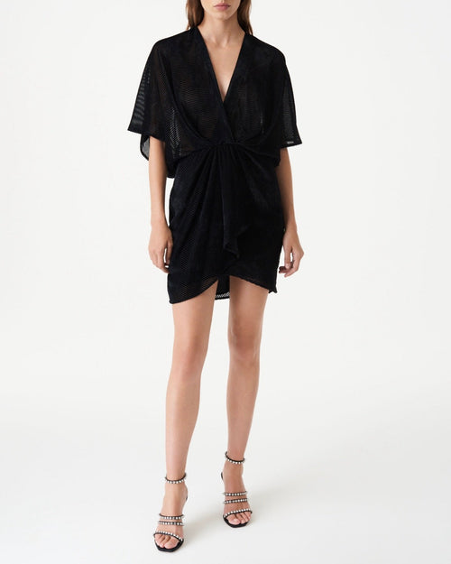 Robe Col V À Rayures Zely - Black - Femme