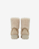 Boots En Cuir Et Shearling Moon - Cream